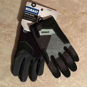 Men's Black & Gray Utility Work Gloves - Medium